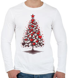 printfashion Szíves karácsonyfa - Férfi hosszú ujjú póló - Fehér (17009391)