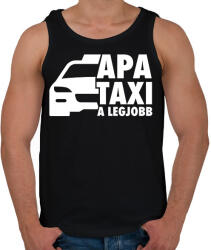 printfashion Apa taxi fehér - Férfi atléta - Fekete (17461943)