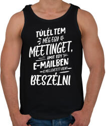 printfashion Túléltem egy meetinget - Férfi atléta - Fekete (16957139)