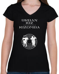printfashion Urbankiz Kizomba dancer S0202 white - Női V-nyakú póló - Fekete (16963057)