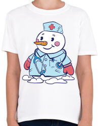 printfashion Hóember ápoló - Gyerek póló - Fehér (17017734)