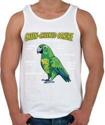 printfashion Zöld papagáj anatómia - Férfi atléta - Fehér (17109687)