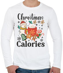 printfashion Karácsonyi kalória - Férfi hosszú ujjú póló - Fehér (16910208)