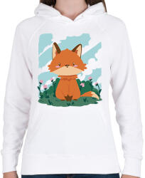 printfashion Bébi róka - Női kapucnis pulóver - Fehér (17100508)