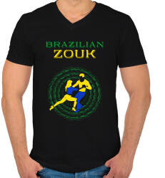 printfashion Brazilian Zouk táncos S0201-forBlack - Férfi V-nyakú póló - Fekete (16925611)