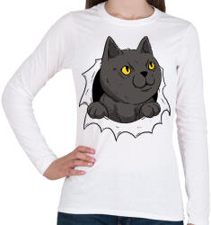 printfashion Cicás póló - Női hosszú ujjú póló - Fehér (17066262)