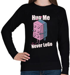 printfashion Hug me and never Lego - Női pulóver - Fekete (17286147)
