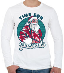 printfashion Télapó - Férfi hosszú ujjú póló - Fehér (16996842)