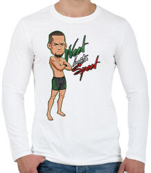 printfashion Nate Diaz - Férfi hosszú ujjú póló - Fehér (17341422)