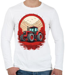 printfashion Traktor - Férfi hosszú ujjú póló - Fehér (17042643)