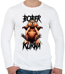 printfashion Bober Kurwa - Férfi hosszú ujjú póló - Fehér (16876878)