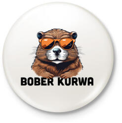 printfashion Kurwa Bober - Kitűző, hűtőmágnes - Fehér (16935610)