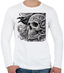 printfashion Koponya - Férfi hosszú ujjú póló - Fehér (17197528)