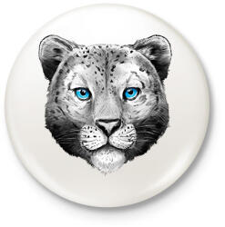 printfashion Hóleopárd - Kitűző, hűtőmágnes - Fehér (17020998)