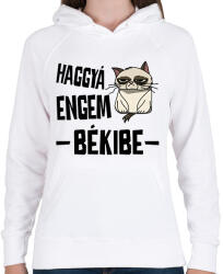 printfashion Haggyá engem békibe - Női kapucnis pulóver - Fehér (17302900)
