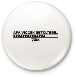 printfashion Apa viccek betöltése - Kitűző, hűtőmágnes - Fehér (17461452)