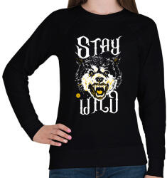 printfashion WildRaccooN® StayWild - Női pulóver - Fekete (17265099)