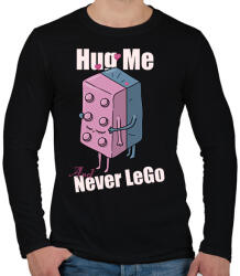 printfashion Hug me and never Lego - Férfi hosszú ujjú póló - Fekete (17286091)