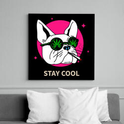 printfashion Francia Bulldog Weed - Vászonkép - Fekete (9471105)