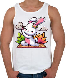 printfashion Nyuszi jóga - Férfi atléta - Fehér (16972438)