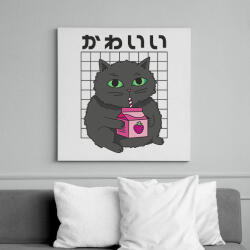 printfashion Fekete macska - Vászonkép - Fehér (17068706)