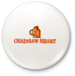printfashion Chainsaw Heart - Kitűző, hűtőmágnes - Fehér (17269476)