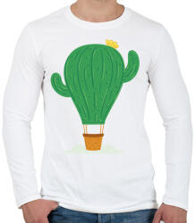 printfashion Kaktusz léghajó - Férfi hosszú ujjú póló - Fehér (17080991)