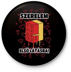 printfashion Szerelem első látásra - Kitűző, hűtőmágnes - Fekete (17261847)