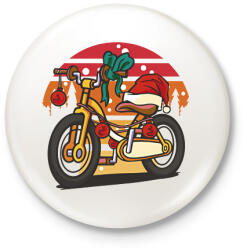 printfashion Karácsonyi bicikli - Kitűző, hűtőmágnes - Fehér (16983178)