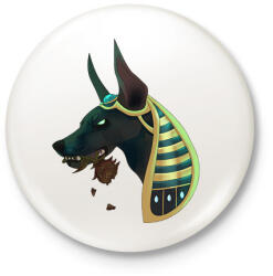 printfashion ANUBIS WITH ROSE SMITE - Kitűző, hűtőmágnes - Fehér (17255546)