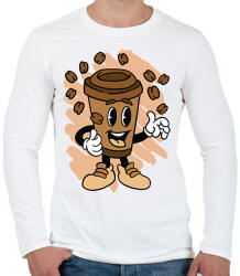 printfashion Kávé - Férfi hosszú ujjú póló - Fehér (17142139)