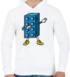 printfashion Lego dab - Férfi kapucnis pulóver - Fehér (17171925)
