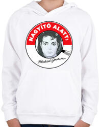 printfashion Nagyító alatt MJ 1 - Gyerek kapucnis pulóver - Fehér (17230400)