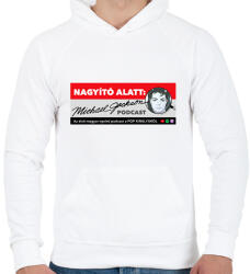 printfashion Nagyító alatt MJ 3 - Férfi kapucnis pulóver - Fehér (17234023)