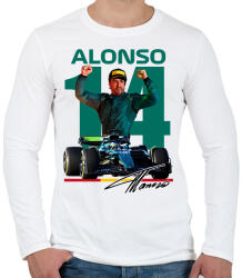 printfashion Fernando-Alonso - Férfi hosszú ujjú póló - Fehér (17310062)