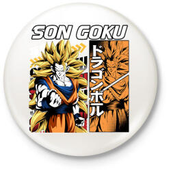 printfashion Son goku - Kitűző, hűtőmágnes - Fehér (17416014)