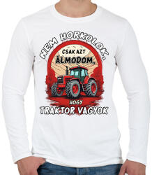 printfashion Traktoros minta - Férfi hosszú ujjú póló - Fehér (16960764)