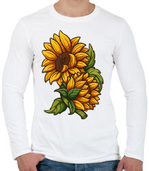 printfashion napraforgó - Férfi hosszú ujjú póló - Fehér (17261892)