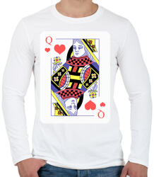 printfashion Dáma szív - Férfi hosszú ujjú póló - Fehér (17160206)