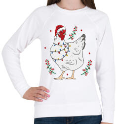 printfashion Karácsonyi csirke - Női pulóver - Fehér (16990520)