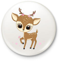 printfashion Szarvas - Kitűző, hűtőmágnes - Fehér (16916281)