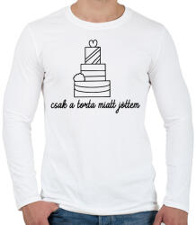 printfashion Csak a torta miatt jöttem - Férfi hosszú ujjú póló - Fehér (17337630)
