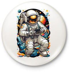 printfashion Űrhajós gamer - Kitűző, hűtőmágnes - Fehér (17044258)