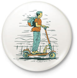 printfashion Elektromos roller - Kitűző, hűtőmágnes - Fehér (17166323)
