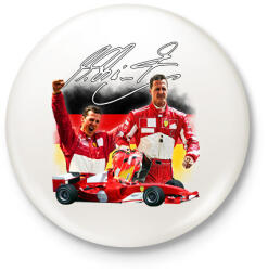 printfashion Michael Schumacher - Kitűző, hűtőmágnes - Fehér (17315332)