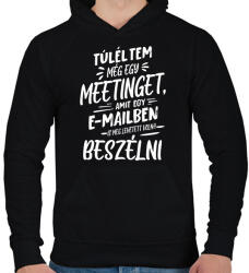 printfashion Túléltem egy meetinget - Férfi kapucnis pulóver - Fekete (16957180)