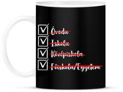 printfashion Ballagás egyetem fehér - Bögre - Fekete (17366517)