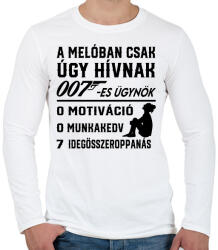 printfashion A melóban úgy hívnak 007-es ügynök 2 - Férfi hosszú ujjú póló - Fehér (17219536)