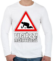 printfashion Vigyázz Legénybúcsú - Férfi hosszú ujjú póló - Fehér (17477840)