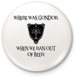 printfashion Where was Gondor? (sör) - Kitűző, hűtőmágnes - Fehér (16968349)